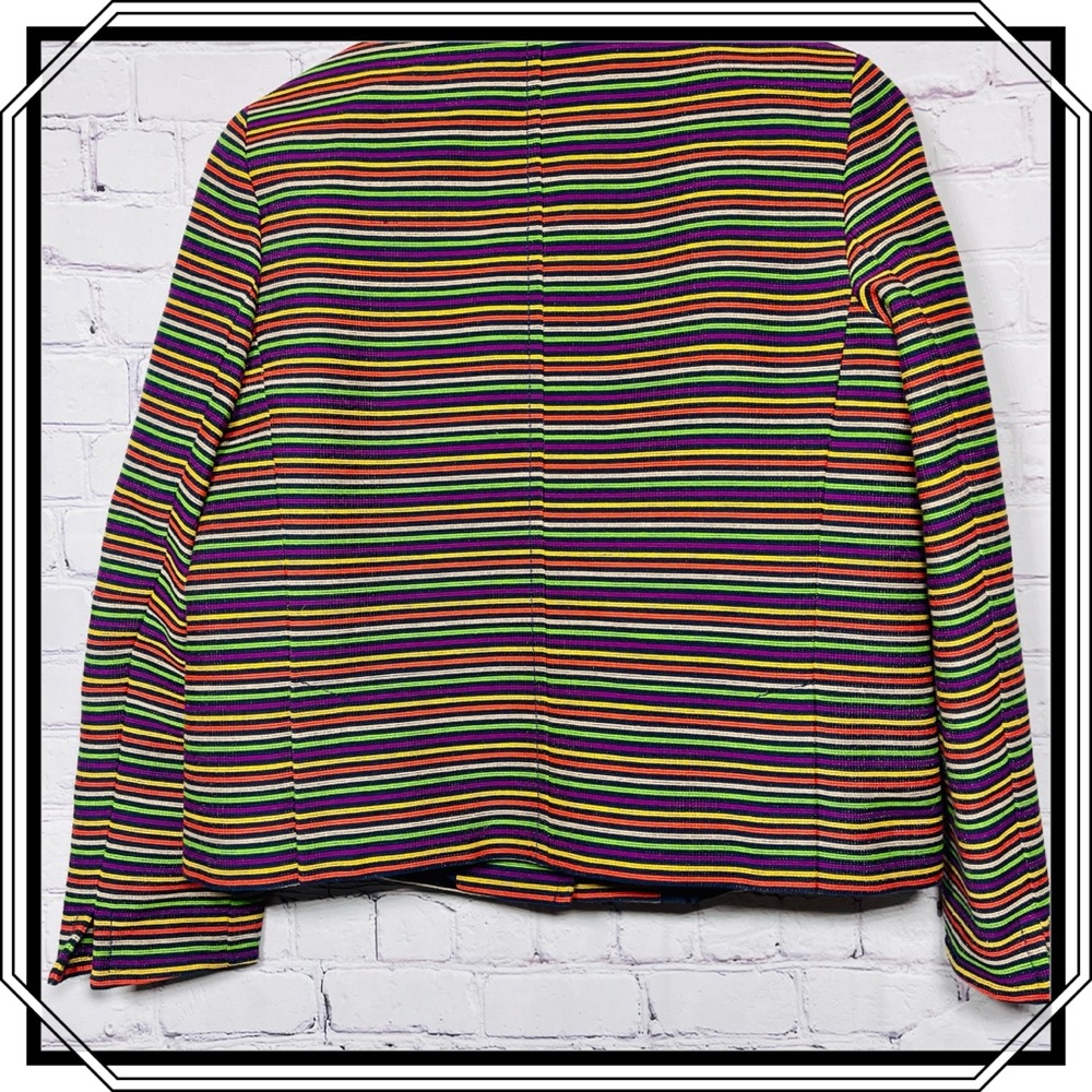 Talbots Multi Color Striped Blazer Size 8 Petite - image 8